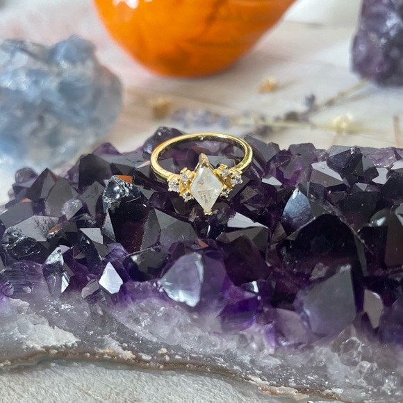 14k Gold over SS Moonstone Ring - Picture 8 of 15